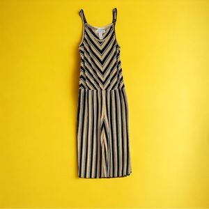Just Be Beautiful black and gold stripped sleeveless jumpsuit Size M